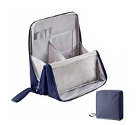 Multi-Purpose Large Capacity Oxford Cloth Standing Makeup Bag, Waterproof Makeup Organizer with Compartments, Portable Large Capacity Organizer, Toiletry Bag and Stationery Storage (Navy)