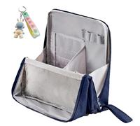 Multi-Purpose Large Capacity Oxford Cloth Standing Makeup Bag, Waterproof Makeup Organizer with Compartments,Vertical Office Desktop Makeups Bag, for Makeups Brushes (Dark Blue)