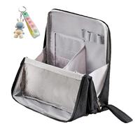 Multi-Purpose Large Capacity Oxford Cloth Standing Makeup Bag, Waterproof Makeup Organizer with Compartments,Vertical Office Desktop Makeups Bag, for Makeups Brushes (Black)