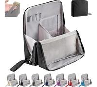 Multi-Purpose Large Capacity Oxford Cloth Standing Makeup Bag,Waterproof Makeup Organizer with Multiple Compartments, Upright Design for Cosmetics & Stationery Storage (Black)