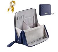 Multi-Purpose Large Capacity Oxford Cloth Standing Makeup Bag,Waterproof Portable Toiletry Bag with Compartments,Multifunctional Toiletry Bag and Stationery Storage (Navy, One Size)
