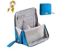 Multi-Purpose Large Capacity Oxford Cloth Standing Makeup Bag,Waterproof Portable Toiletry Bag with Compartments,Multifunctional Toiletry Bag and Stationery Storage (Blue, One Size)