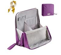 Multi-Purpose Large Capacity Oxford Cloth Standing Makeup Bag,Waterproof Portable Toiletry Bag with Compartments,Multifunctional Toiletry Bag and Stationery Storage (Purple, One Size)