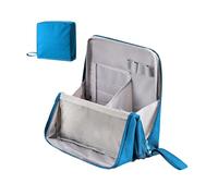 Multi-Purpose Large Capacity Oxford Cloth Standing Makeup Bag,Waterproof Travel Toiletry Bag with Handle for Women (Blue)