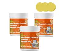 Multi Purpose Powerful Cleaner, Degreaser Cleaner Heavy Duty, Coconut Oil Powerful Cleansing Cream, for Faucets, Tiles, Removes Stains on Microwave,Oven & Stove Top (3pcs)
