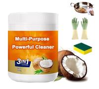 Multi-Purpose Powerful Cleaner for Kitchen, 3 in 1 Stainless Coconut Oil Cleaning Paste, 2025 Upgraded Heavy Kitchen Duty Degreaser, Cleaner for Microwave, Oven, Stove Top (1pc)