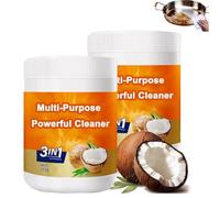 Multi-purpose Powerful Cleaner for Kitchen,3 In 1 Stainless Steel Coconut Oil Kitchen Cleaning & Polishing Paste,Surface Safe No Residue for Faucets,Tiles (2Pcs)