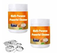 Multi-Purpose Powerful Cleaner for Kitchen,Coconut Oil Natural Cleanser,Cleaning Paste,Polishing Paste,Heavy Duty Degreaser,Cookware Cleaner for Faucets,Tiles,Microwave,Oven,Stove Top (2pcs)
