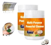Multi Purpose Powerful Cleaner,Heavy Kitchen Duty Degreaser,3 in 1 Coconut Oil Cleaning & Polishing Paste,All-Purpose Natural Cleaner Removes Stains for Faucets,Tiles,Oven & Stove Top (2)