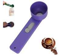 Multi Purpose Scoop with Built in Funnel, Funnel Scoop for Powder, Multifunctional Powder Sliding Spoon, Collagen Formula Coffee Scoops, Easy Dispensing of Various Powders (Purple, 4TBS 1PCS)
