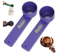 Multi Purpose Scoop with Built in Funnel, Funnel Scoop for Powder, Multifunctional Powder Sliding Spoon, Collagen Formula Coffee Scoops, Easy Dispensing of Various Powders (Purple, 4TBS 2PCS)