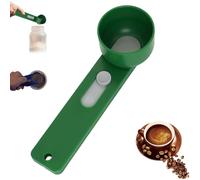 Multi Purpose Scoop with Built in Funnel, Funnel Scoop for Powder, Multifunctional Powder Sliding Spoon, Collagen Formula Coffee Scoops, Easy Dispensing of Various Powders (Green, 4TBS 1PCS)