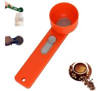 Multi Purpose Scoop with Built in Funnel, Funnel Scoop for Powder, Multifunctional Powder Sliding Spoon, Collagen Formula Coffee Scoops, Easy Dispensing of Various Powders (Naranja, 2TBS 1PCS)