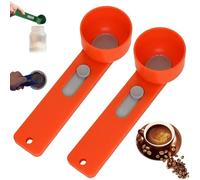 Multi Purpose Scoop with Built in Funnel, Funnel Scoop for Powder, Multifunctional Powder Sliding Spoon, Collagen Formula Coffee Scoops, Easy Dispensing of Various Powders (Naranja, 2TBS 2PCS)