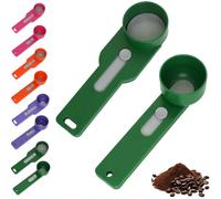Multi Purpose Scoop with Built in Funnel, Mess-Free Powder Scoop with Funnel, Multifunctional Powder Sliding Spoon, for Ground Coffee, Protein Powder, Tea (Green)