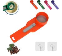 Multi Purpose Scoop with Built in Funnel, Powderpal Mess-Free Powder Scoop, Multifunctional Powder Sliding Spoon, Easy Dispensing of Various Powders, for Narrow Bottles (Orange,Wide Handle)