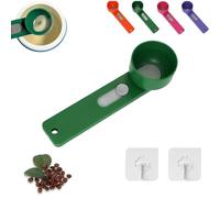 Multi Purpose Scoop with Built in Funnel, Powderpal Mess-Free Powder Scoop, Multifunctional Powder Sliding Spoon, Easy Dispensing of Various Powders, for Narrow Bottles (Green,Narrow Handle)