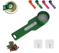 Multi Purpose Scoop with Built in Funnel, Powderpal Mess-Free Powder Scoop, Multifunctional Powder Sliding Spoon, Easy Dispensing of Various Powders, for Narrow Bottles (Green,Wide Handle)