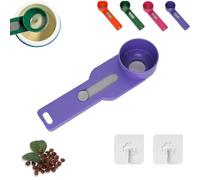 Multi Purpose Scoop with Built in Funnel, Powderpal Mess-Free Powder Scoop, Multifunctional Powder Sliding Spoon, Easy Dispensing of Various Powders, for Narrow Bottles (Purple,Wide Handle)