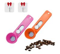 Multi-purpose Scoop with Built-In Funnel, Powderpal Mess-Free Powder Scoop, Multifunctional Powder Sliding Spoon,Suitable for Narrow Bottles to Easily Dispense Various Powders (pink+orange)