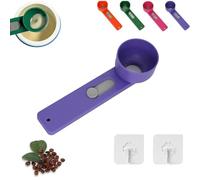 Multi Purpose Scoop with Built in Funnel, Powderpal Mess-Free Powder Scoop, Multifunctional Powder Sliding Spoon, Easy Dispensing of Various Powders, for Narrow Bottles (Purple,Narrow Handle)