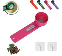 Multi Purpose Scoop with Built in Funnel, Powderpal Mess-Free Powder Scoop, Multifunctional Powder Sliding Spoon, Easy Dispensing of Various Powders, for Narrow Bottles (Pink,Narrow Handle)