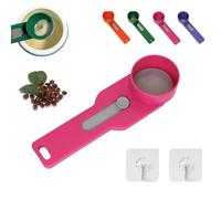 Multi Purpose Scoop with Built in Funnel, Powderpal Mess-Free Powder Scoop, Multifunctional Powder Sliding Spoon, Easy Dispensing of Various Powders, for Narrow Bottles (Pink,Wide Handle)