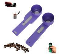 Multi Purpose Scoop with Built in Funnel, Scoop with Built in Funnel, Mess Free Measuring Funneler Sliding Spoon, For Ground Coffee, Protein Powder, Tea (Purple)
