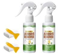 Multi-Purpose Strong Adhesive Remover Spray,Sticker Remover Spray with Plastic Scraper Tool,Fast-Acting Cleaner for Labels,Decals,Tape,Residue and Stubborn Stains (2Pcs)