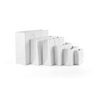 Multi Size DIY Multifunction Color Kraft Paper Bag with Handles Festival Gift Bag Shopping Paper Bags Clothes Gifts Packing Bag-white,vertical 15x20x6cm