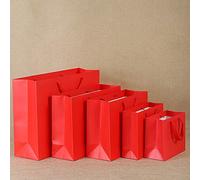 Multi Size DIY Multifunction Color Kraft Paper Bag with Handles Festival Gift Bag Shopping Paper Bags Clothes Gifts Packing Bag-red,horizon 28x32x11.5cm