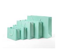 Multi Size DIY Multifunction Color Kraft Paper Bag with Handles Festival Gift Bag Shopping Paper Bags Clothes Gifts Packing Bag-green,vertical 25x32x13cm