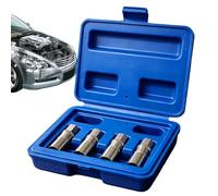 Multi-Spline Bolt Extractor Kit - 4 Pieces 1/4 Inch Universal Puller, Damaged Bolt Socket Set, Heavy Duty Stripped Screw Remover, Automotive Repair Tool | Use For Car Mechanics Maintenance Home Garage