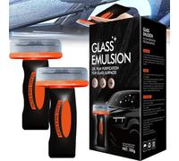 Multi-Surface Oil Film Cleaning Brush for Auto & Household Glass - Glass Cleaning Board, Cleaner Guard for Mirrors, Shower Doors, Windows and Car (2pcs)