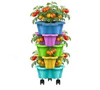 Multi-Tier Stackable Planter - Weatherproof Pots for Gardening | Drainage Enabled Design with Durable Material & Space Saving Structure for Indoor Outdoor Vegetable Herbs Flowers Garden Yard Farm
