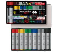 STABILO Set de puntas múltiples Creative Tips ARTY - Estuche metálico con 30 unidades - CLASSIS - 6 colores diferentes de cada una las 5 clases de punta