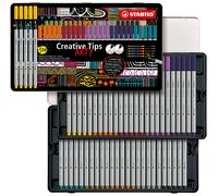 STABILO - Set de puntas múltiples - Creative Tips - ARTY - Estuche metálico de 50 piezas - URBAN - en 10 colores diferentes
