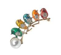 Multi-Use Colorful Women's Pins 2pcs Bird Alloy Brooch for Dresses
