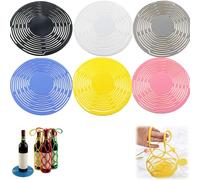 Multi-use Silicone Storage Bag & Organizer,Silicone Wine Carrier Bag,Multifunctional Handheld Bottle Mesh Coaster Mat Mesh Design Reusable Stable Elastic for Wine,Fruit Basket,Heat Pad (6Pcs-a)