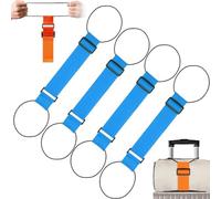Multi Use Strong Adjustable Luggage Connector Straps - Easy to Identify Heavy Duty Suitcase Belts for Secure Stacking, Hands Free Bag Bungee, Travel Accessories for Extra Bags (Blue,4Pcs)