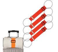 Multi Use Strong Adjustable Luggage Connector Straps, Elastic Travel Secure Luggage Stacking Belt for Hands-Free Travel (4pcs Red)