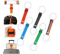 Multi Use Strong Adjustable Luggage Connector Straps,Flexible Luggage Strap,Elastic Fastening Wear-Resistant Elastic Belt for Luggages,Secure Stacking & Hands-Free Travel (5A)