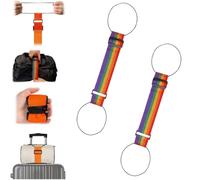 Multi Use Strong Adjustable Luggage Connector Straps,Flexible Luggage Strap,Elastic Fastening Wear-Resistant Elastic Belt for Luggages,Secure Stacking & Hands-Free Travel (2A)