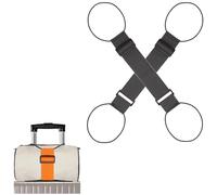 Multi Use Strong Adjustable Luggage Connector Straps, Luggage Connector Straps for Securing & Stacking, Connect Two Suitcases for Travel & Outdoor Use (2* Black)