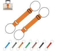 Multi Use Strong Adjustable Luggage Connector Straps, Luggage Connector Straps, Suitable for All Types of luggages, Stretchable Attachment Accessories Belts with Metal Buckle (2pcs-Orange)