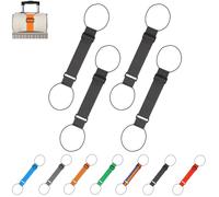 Multi Use Strong Adjustable Luggage Connector Straps, Luggage Connector Straps, Suitable for All Types of luggages, Stretchable Attachment Accessories Belts with Metal Buckle (4pcs-Black)