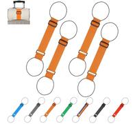 Multi Use Strong Adjustable Luggage Connector Straps, Luggage Connector Straps, Suitable for All Types of luggages, Stretchable Attachment Accessories Belts with Metal Buckle (4pcs-Orange)