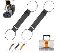 Multi Use Strong Adjustable Luggage Connector Straps, Luggage Essentials for Suitcases, Secure Stacking & Hands-Free Travel, Packing Tips, for Travels (Black)