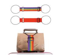 Multi Use Strong Adjustable Luggage Connector Straps, Multi Use Strong Adjustable Luggage Connector Straps Secure Stacking & Hands-Free Travel for Suitcases Rainbow Travel Strap (2pcs-E)