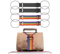 Multi Use Strong Adjustable Luggage Connector Straps, Multi Use Strong Adjustable Luggage Connector Straps Secure Stacking & Hands-Free Travel for Suitcases Rainbow Travel Strap (4pcs-B)